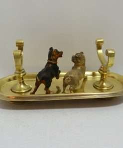 Cold Painted Bronze Pug and Terrier Dogs Back 232- Dog's Tale Collectibles