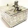Victorian Silverplate Humidor with Pug Dog c. 1887
