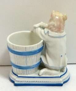 Unique German Porcelain Match Holder Bck- Dog's Tale Collectibles