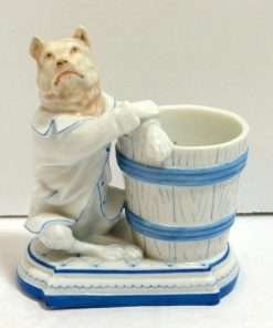 Unique German Porcelain Match Holder Front- Dog's Tale Collectibles