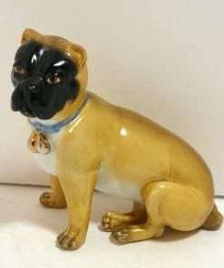 Antique German Dresden Pug Dog Side- Dog's Tale Collectibles