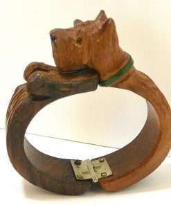 Vintage Wood Scottie Dog Cuff Bracelet