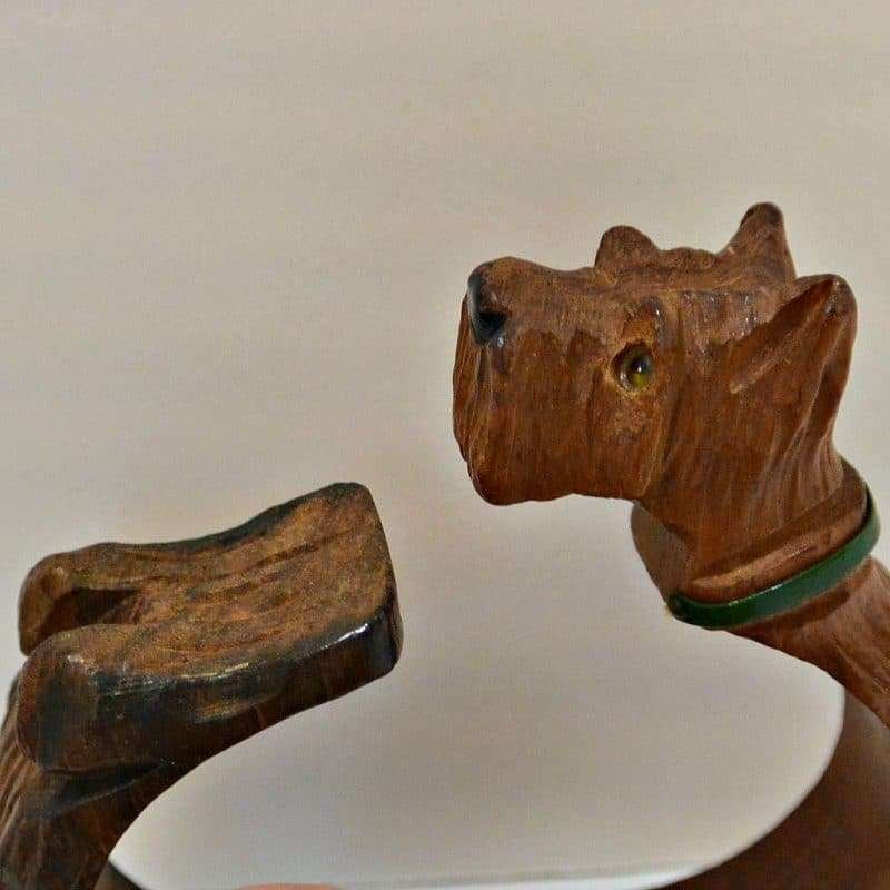 Vintage Wood Scottie Dog Cuff Bracelet Open