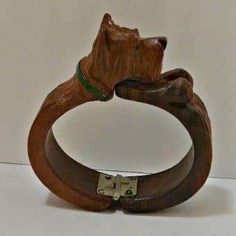 Vintage Wood Scottie Dog Cuff Bracelet 2