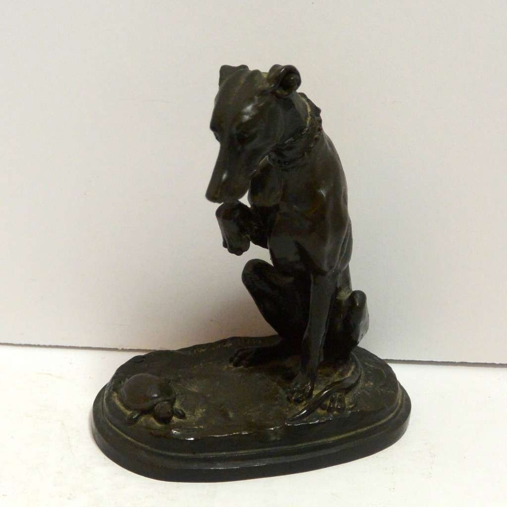Bronze Whippet and Turtle Baldwin Signed BRZ-2156