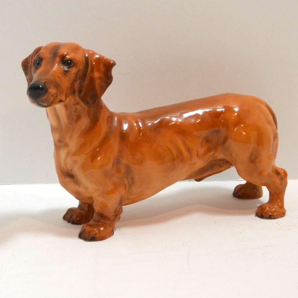 Royal Doulton Dachshund Dog Tan HN1140 #5 - A Dogs Tale Collectibles