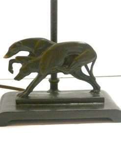 Art Deco Bronze Greyhound Pair Lamp 21- Dog's Tale Collectibles
