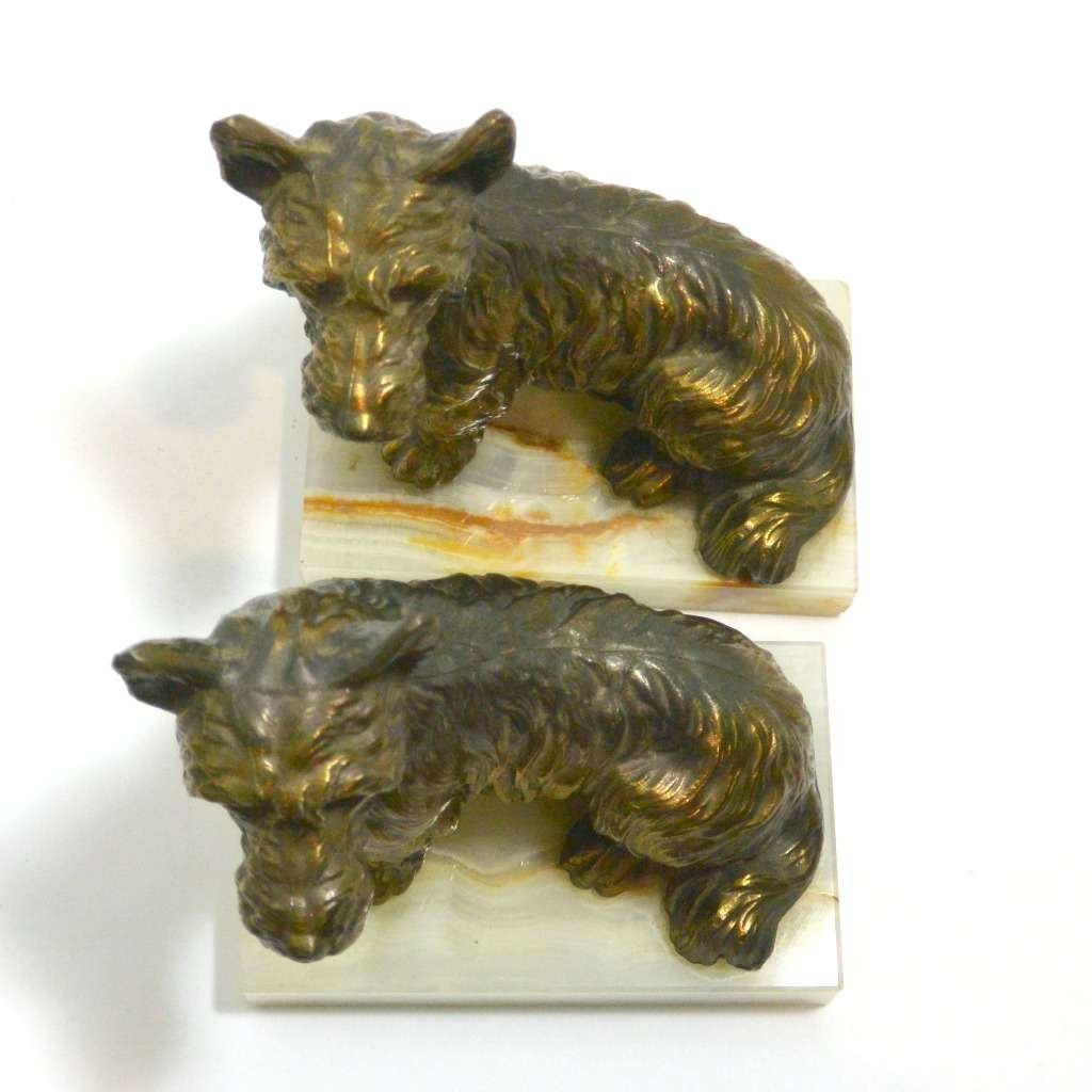 Vintage Bronze Scottish Terrier Bookends c. 1950's BRZ-2173 #2 - A Dogs Tale Collectibles