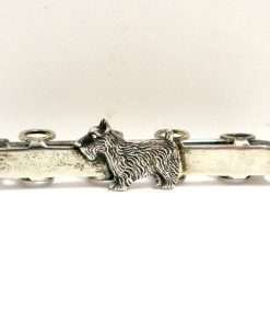 Victorian Sterling Silver Posy Pin with Scottie Dog 85- Dog's Tale Collectibles