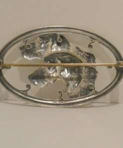 Silver Repousse Sporting Dogs Brooch Bck 5- Dog's Tale Collectibles