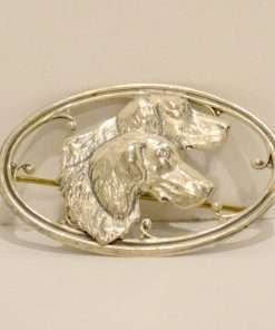Silver Repousse Sporting Dogs Brooch Frnt 5- Dog's Tale Collectibles