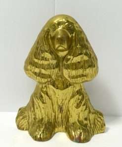 Cast Brass Cocker Spaniel Doorstop Front 11- Dog's Tale Collectibles