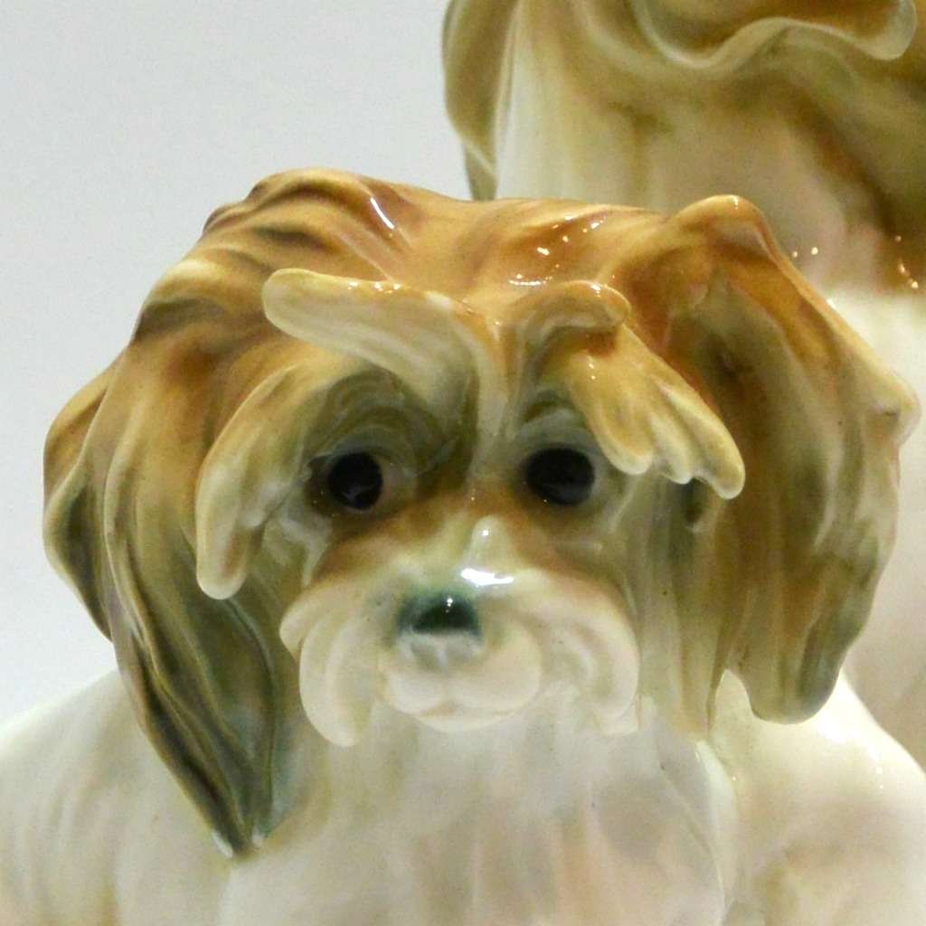 Rare Vintage Karl Ens Lhasa Apso Dog Pair c. 1910 - 1920's #2 - A Dogs Tale Collectibles