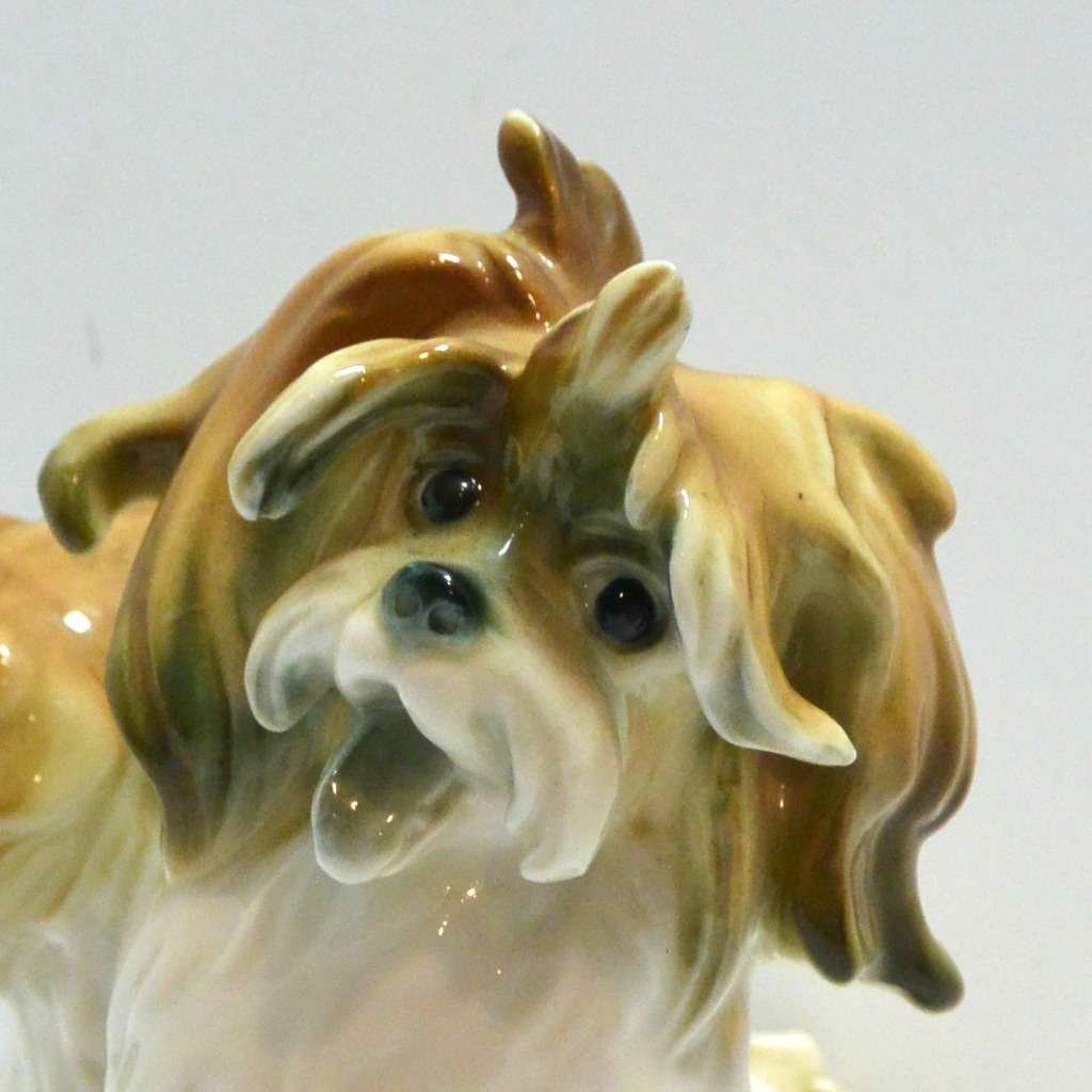 Rare Vintage Karl Ens Lhasa Apso Dog Pair c. 1910 - 1920's #3 - A Dogs Tale Collectibles