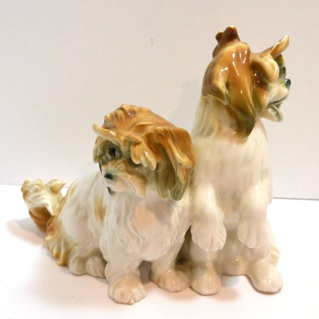 Rare Vintage Karl Ens Lhasa Apso Dog Pair c. 1910 - 1920's #4 - A Dogs Tale Collectibles
