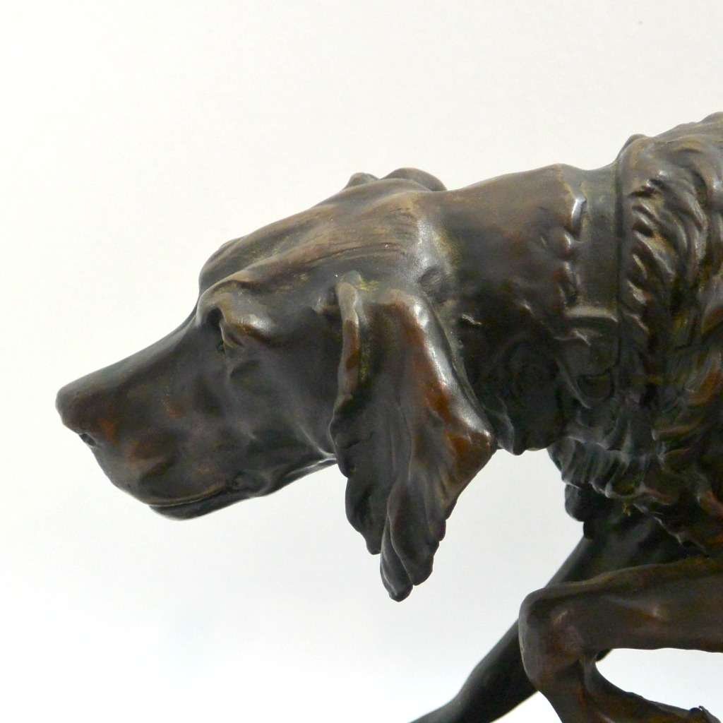 Large Bronze Jules Moigniez Sporting Dog c.1865 Signed - Image 9