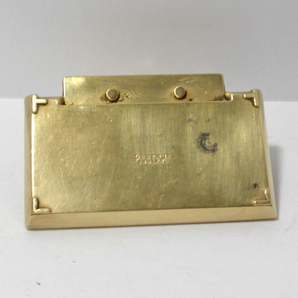 Antique Art Deco Brass Pin/Card Tray with Two Scottie Dogs c. 1930's BRS-2108