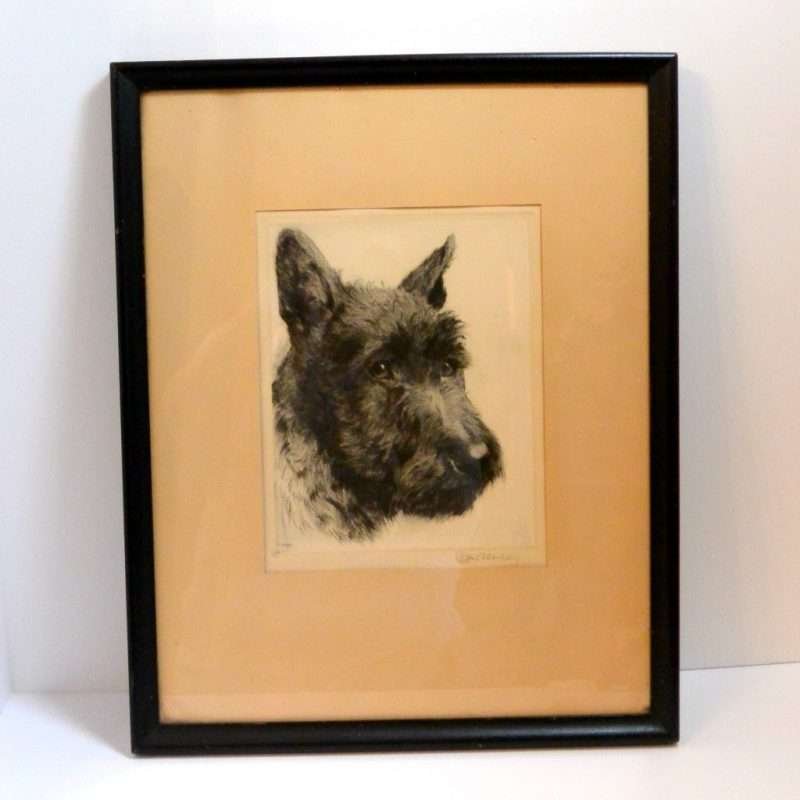 Scottish Terrier Dog Portrait Signed Kurt Meyer Front 11- Dog's Tale Collectibles