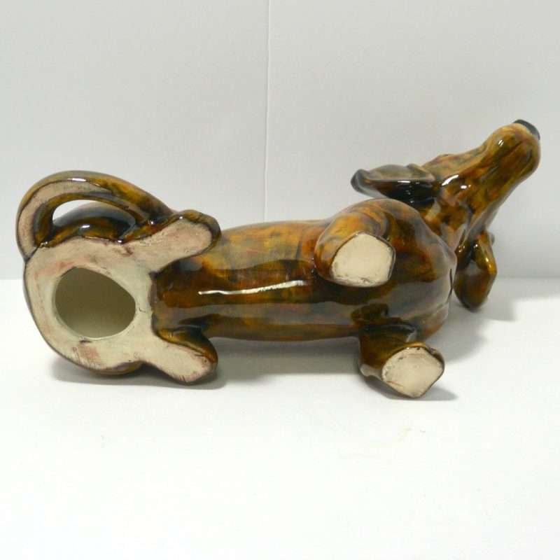 Large Hand-Painted Dachshund Dog Figurine Bottom