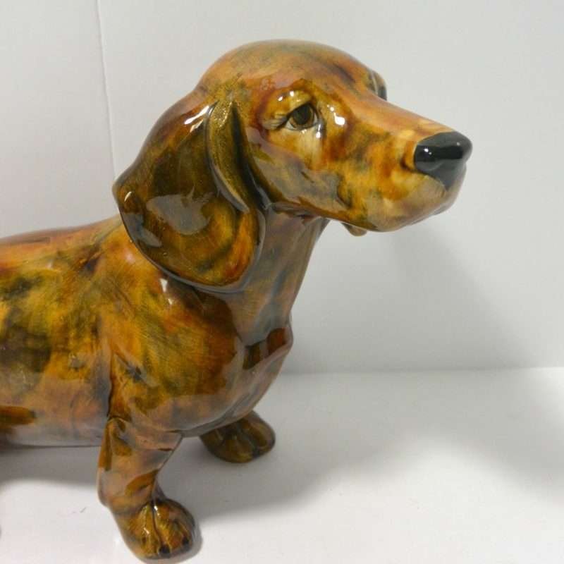 Large Hand-Painted Dachshund Dog Figurine Close 1