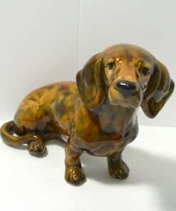 Large Hand-Painted Dachshund Dog Figurine