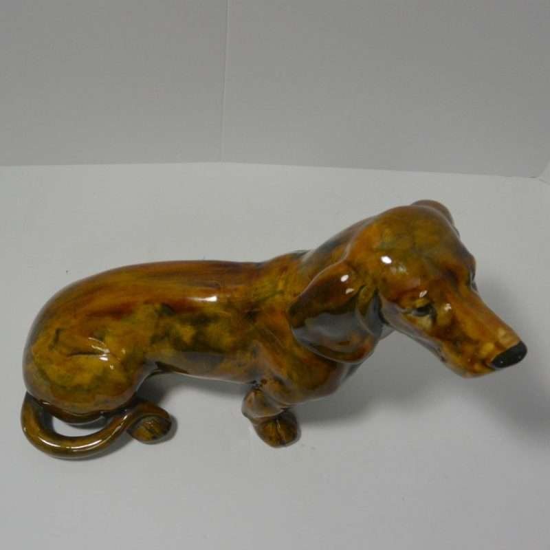 Large Hand-Painted Dachshund Dog Figurine top