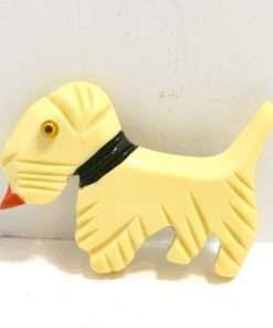 Bakelite Scottish Terrier Dog Pin Front 101 - Dog's Tale Collectibles