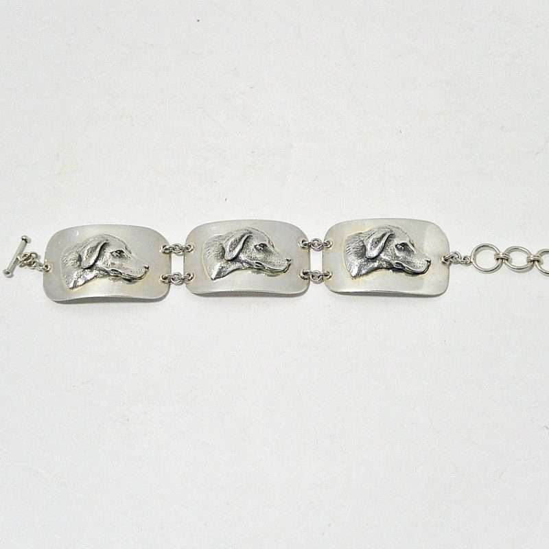 Dog Head Bracelet Sterling Silver Front 11- Dog's Tale Collectibles