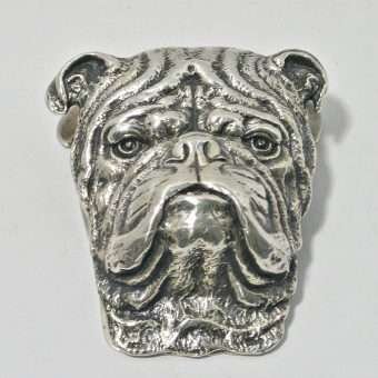 Antique Edwardian Sterling Silver Bulldog Front- Dog's Tale Collectibles