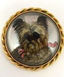 Essex Crystal Terrier Portrait Brooch Front 1- Dog's Tale Collectibles