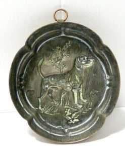 Copper Butter Mold with Sporting Dog Front 101- Dog's Tale Collectibles