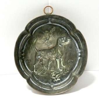 Copper Butter Mold with Sporting Dog Front 101- Dog's Tale Collectibles