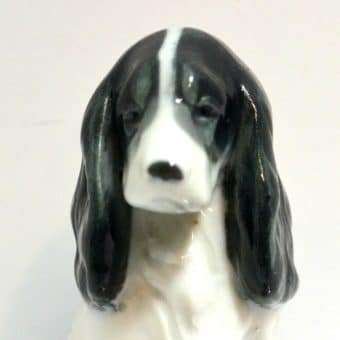 Porcelain Spaniel Dog Figurine Metzler and Ortloff Close
