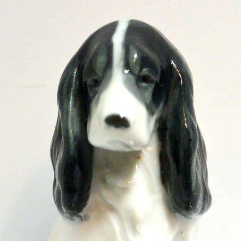 Porcelain Spaniel Dog Figurine Metzler and Ortloff Close