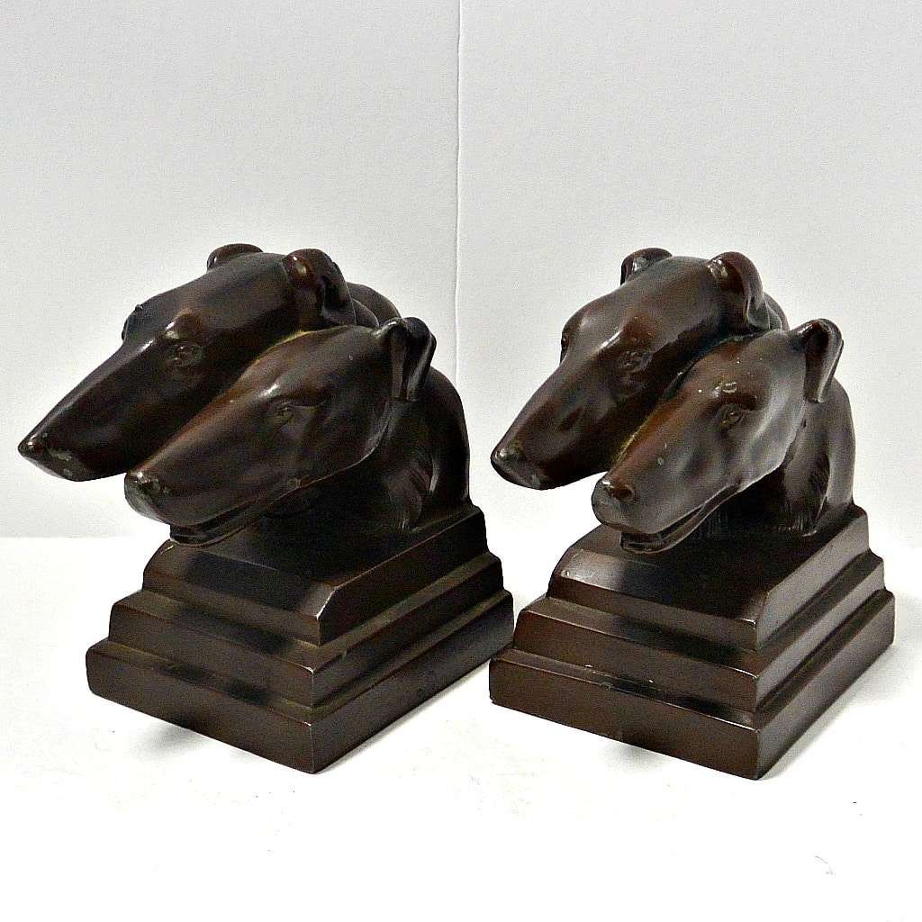 Art Deco Nuart Borzoi Dog Bookends c.1930 #4 - A Dogs Tale Collectibles