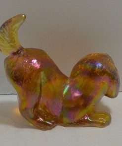 Fenton Gold Carnival Glass Puppy Figurine back