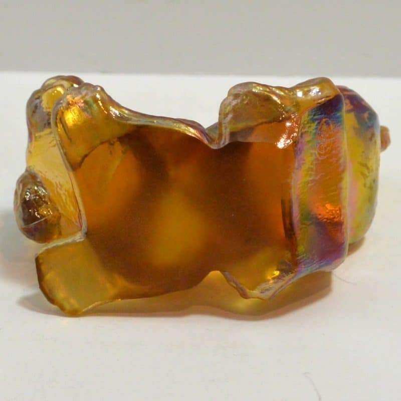 Fenton Gold Carnival Glass Puppy Figurine bottom