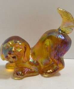 Fenton Gold Carnival Glass Puppy Figurine 6