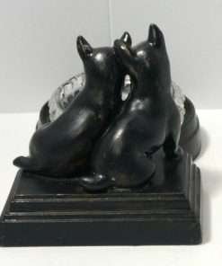 Alternative view of Art Deco Metal and Cut Glass Scottish Terrier Trinket Dish