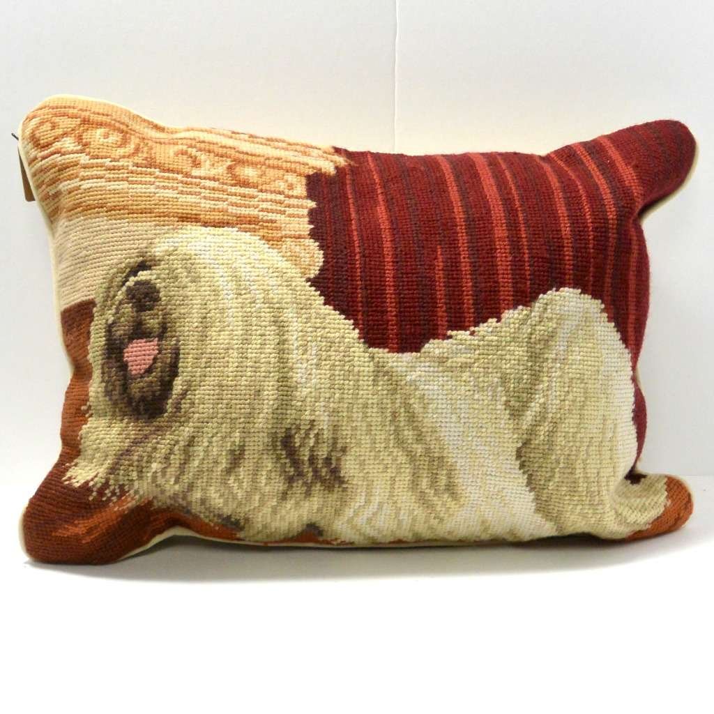 Vintage Rectangular Shih Tzu Needlepoint Pillow #3 - A Dogs Tale Collectibles