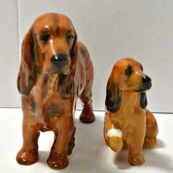 Royal Doulton Cocker Spaniel Figurines Pair Front