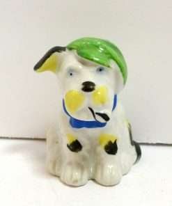 Vintage Occupied Japan Dog Figurine with Cap and Pipe