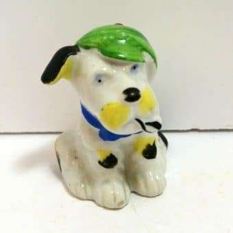 Vintage Occupied Japan Dog Figurine with Cap and Pipe 2f