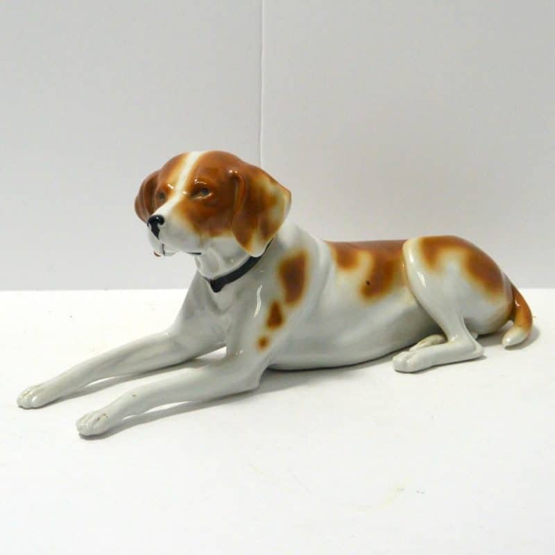 Porcelain Short-Haired Pointer Dog Figurine