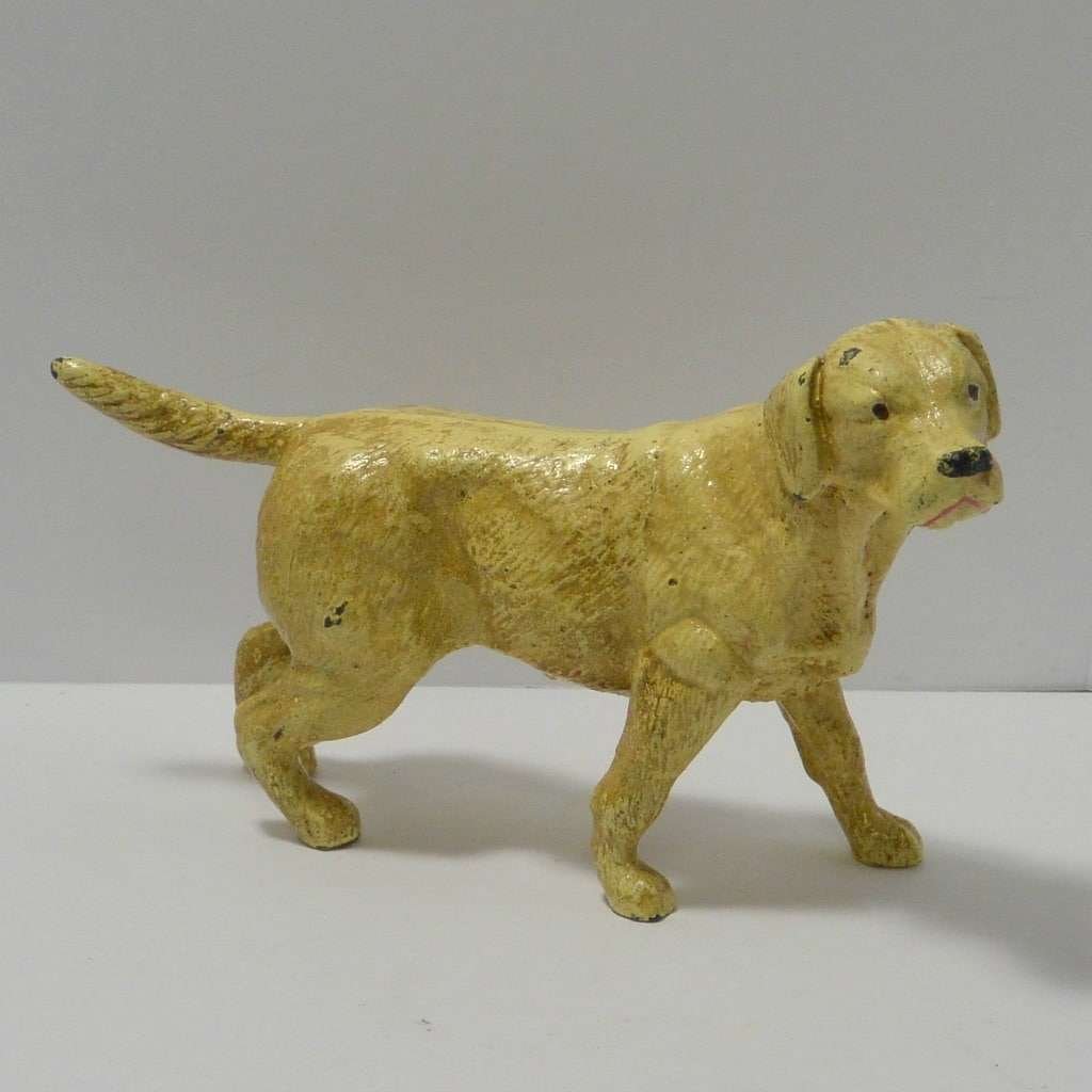 Vintage Cast Iron Yellow Labrador Retriever Doorstop #5 - A Dogs Tale Collectibles