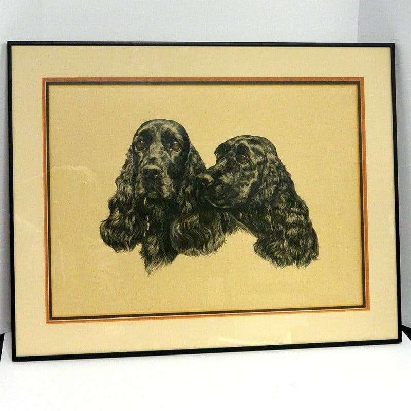 Black English Cocker Spaniel Pair Portrait