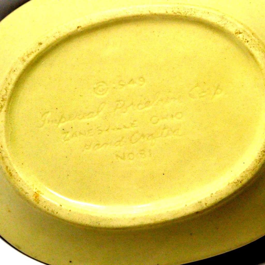 Vintage Imperial Hand-Painted Pottery Puppy on Dish #5 - A Dogs Tale Collectibles