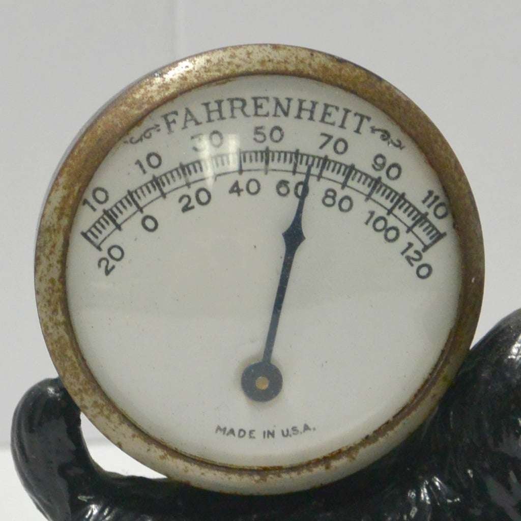 Vintage Cast Iron Scottish Terrier with Fahrenheit Thermometer #3 - A Dogs Tale Collectibles
