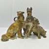 Antique Vienna Cold-Painted Bronze Four Dogs