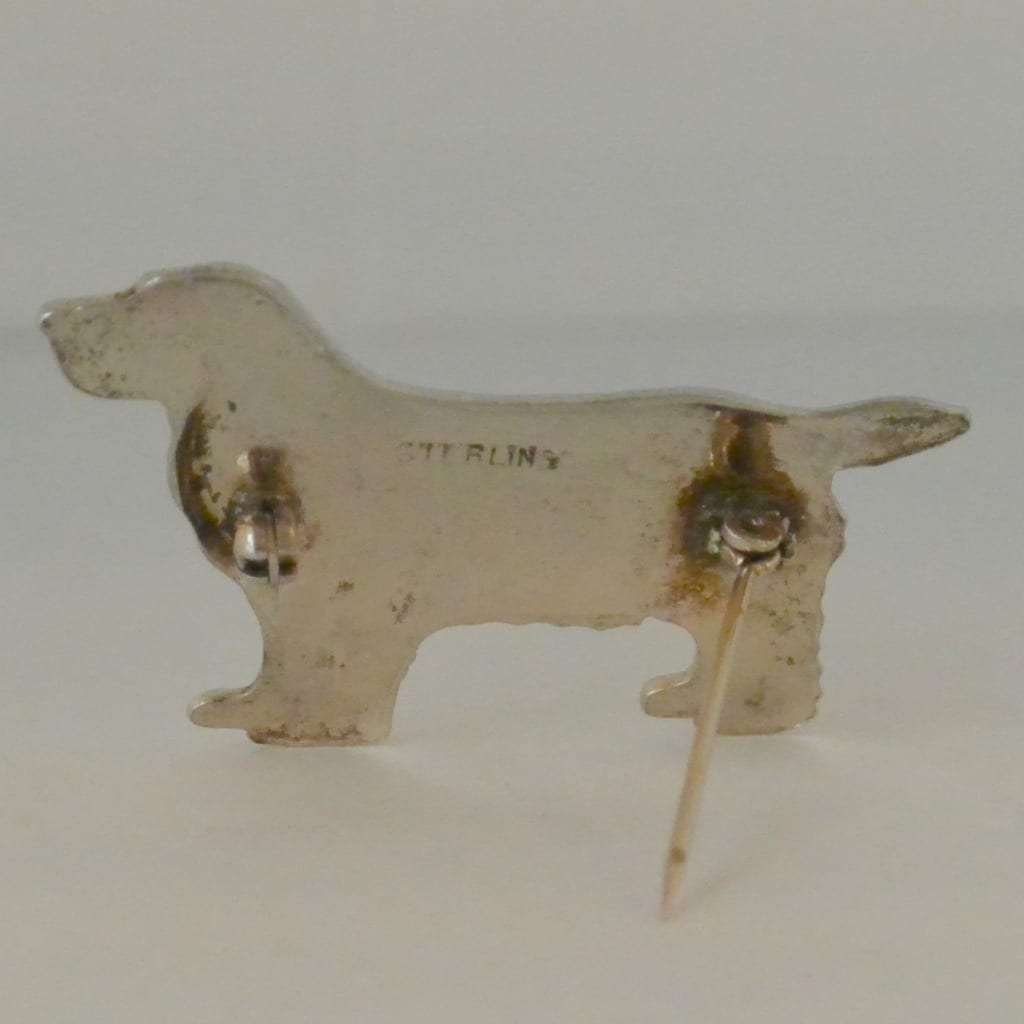 Vintage Sterling Silver Spaniel Dog Pin #4 - A Dogs Tale Collectibles